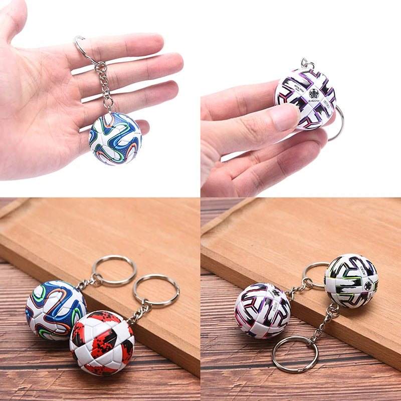 PU-Leder 3D Fußball Schlüsselanhänger – Sportlicher Keychain & Taschenanhänger für Damen, Herren & Fußballfans