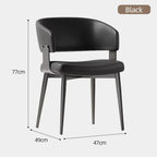 Moderne Leder-Esszimmerstühle mit umlaufender Rückenlehne – Elegante Luxus-Küchenstühle mit Stahlbeinen für Wohnzimmer, Café & Restaurant