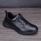 Pontallon Herren Leder Sneaker – Rotierende Schnalle, leichte Cowhide Loafers, Jogging- &amp; Walking-Schuhe, imperméable