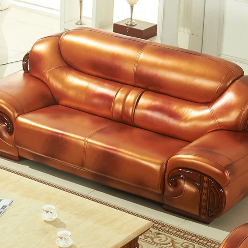 Luxus Leder-Wohnzimmersofa mit Schlaffunktion – Modernes, minimalistisches Relax-Sofa mit Stauraum, elegantes Designer-Sofa für stilvolles Wohnen