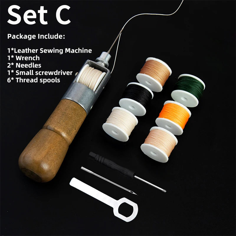 WUTA Leder Nähahle Speedy Stitcher Set – Profi Handnäh-Werkzeug für Leder, Canvas & Reparaturen