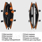 MOTAORA Herren PU-Leder Laptoptasche - Maletín de negocios y bolso bandolera para portátiles de 14 a 15,6 pulgadas, Arbeit &amp; Büro 