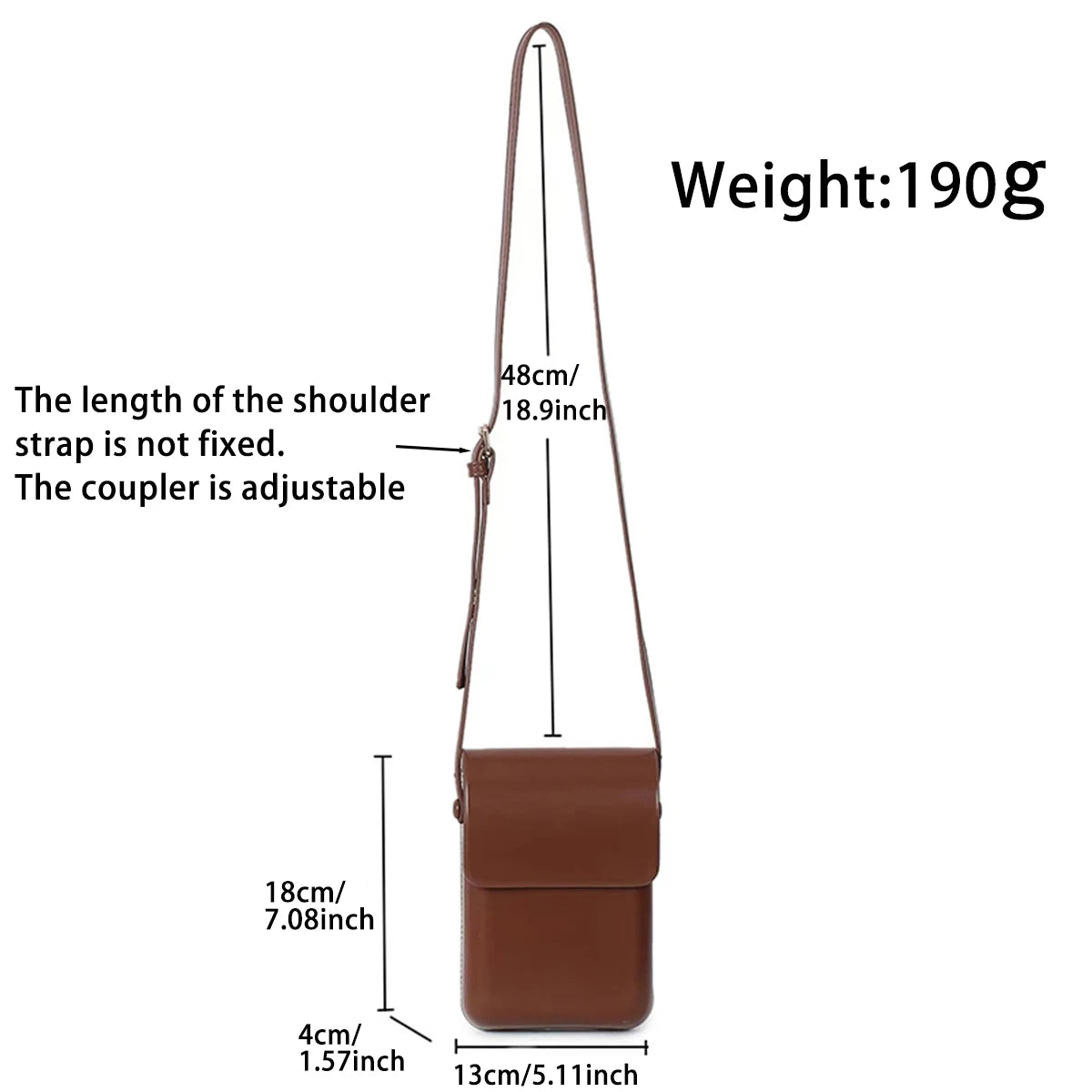 Clyine Vertikale PU-Leder Crossbody Bag – Japanisch-Koreanische Flip-Phone Tasche, Einfache Quadrat-Schultertasche für Alltag & Pendeln