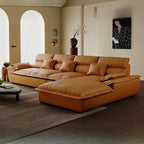 Italienisches Luxus Ledersofa – Minimalistisches L-förmiges Ecksofa für moderne Wohnzimmer