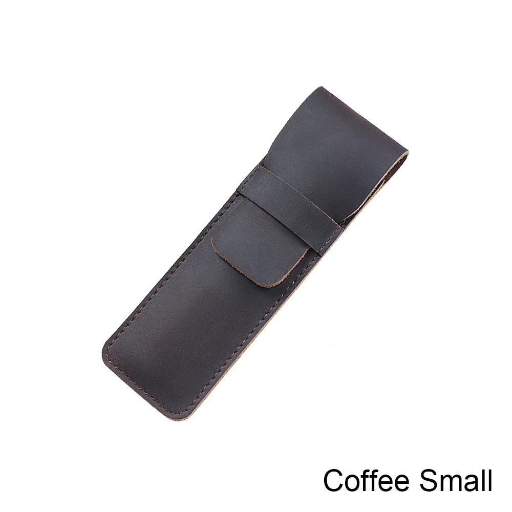 Premium Leder Stiftehalter aus echtem Rindsleder – Retro Einzel-Pen-Etui, schlank &amp; langlebig