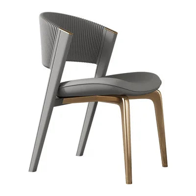 MOMO Italienischer Designer-Esszimmerstuhl aus Massivholz & Leder – Light Luxury Dining Chair im minimalistischen Premium-Design
