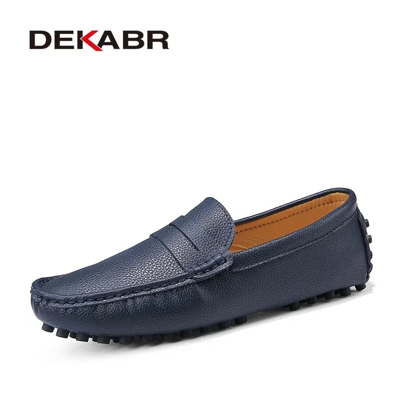 DEKABR Herren Loafer aus echtem Rindsleder – Bequeme Slip-On Mokassins & Driving Shoes in großen Größen bis 49