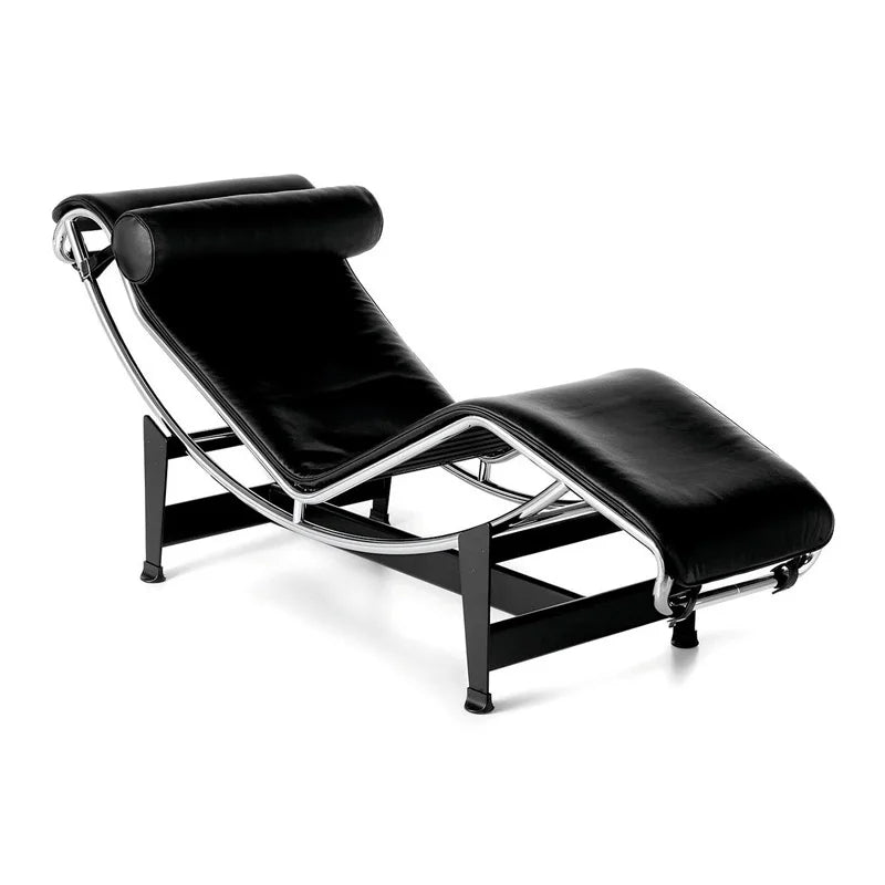 Moderner Luxus Leder-Relaxsessel – Designer Lounge- & Recliner Chair aus Edelstahl für Wohnzimmer, Schlafzimmer & Salon