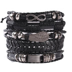 Viking Lederarmband mit Totenkopf – Verstellbares Herren- & Unisex Armband im Neo-Gothic Stil, Geflochtenes Lederarmband
