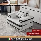 Minimalistisches Luxus Leder Ecksofa mit Massagefunktion – Modernes Designer Sofa im L-Format für stilvolle Wohnzimmer