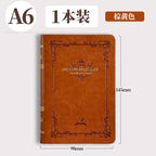 Vintage Notizbuch A6A7 aus PU-Leder – Kompakt, Gold-Print, Tragbar für Schule & Büro