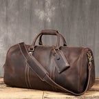 Sac à main en cuir Crazy Horse pour hommes avec grand sac à bandoulière, sac à bandoulière et sac de sport avec housse séparée