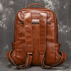 LEATHFOCUS Vintage Leder Rucksack Herren – Mochila cruzada elegante para portátil de 15 pulgadas, exterior, tamaño y tamaño 