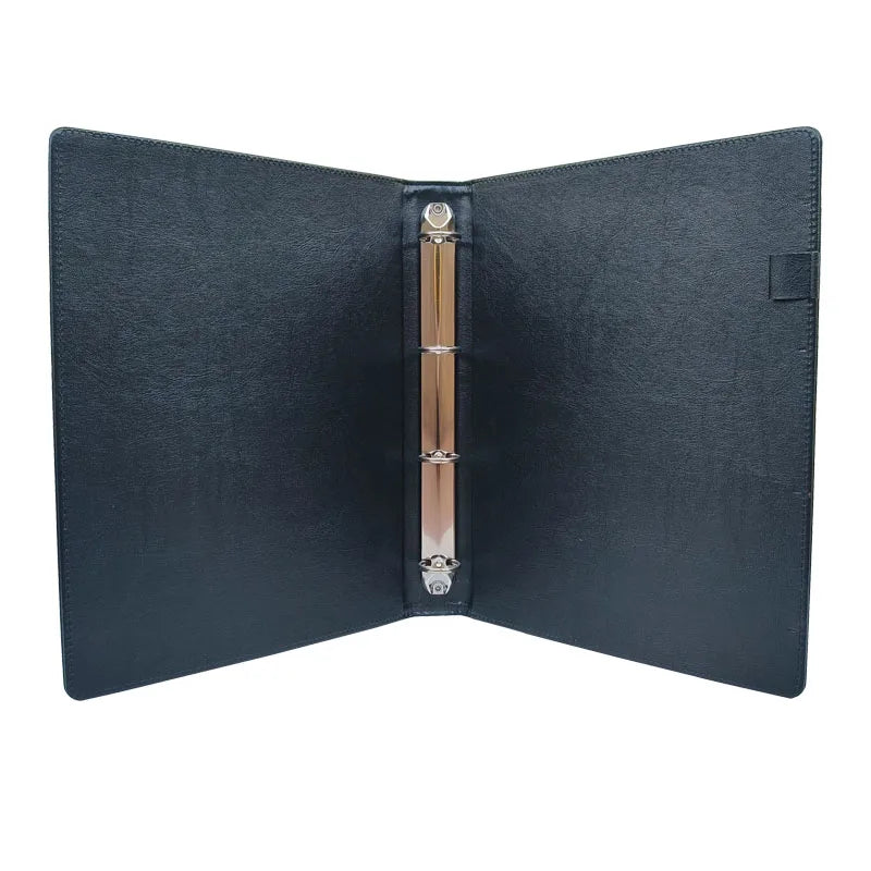 Cuaderno de notas de PU A4 con mecanismo mecánico de 4 anillas (25 mm) – Elegante mapa de documentos para oficinas, escuelas y empresas