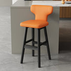 Luxus Barhocker aus Leder & Holz – Moderner minimalistischer Design-Barstuhl im italienischen Stil für Restaurant, Bar & Theke