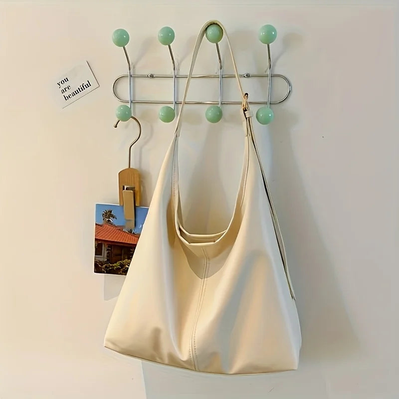 Große Damen Leder Tote Bag 2025 – Leichte Vintage Schultertasche mit viel Stauraum, minimalistischer & robuster Arbeits-Handtasche