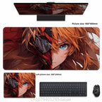 Asuka Langley XXL Anime Tapis de souris en cuir PU – Tapis de souris de jeu étanche au design Neon Genesis Evangelion