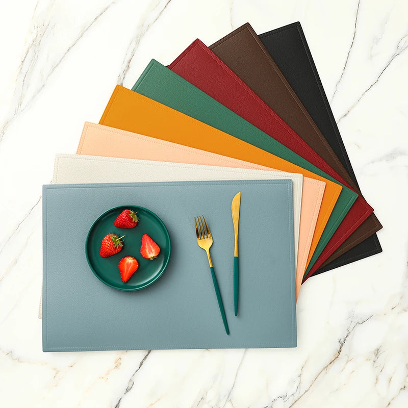 PU Leder Platzsets rund oder rechteckig (4/6 Stück) – Wasserdichte &amp; hitzeisolierende Tischsets im europäischen Stil für Hotel, Restaurant &amp; Zuhause