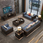 Luxuriöses Chesterfield Ledersofa 3-2-1 Set - Sofá clásico con botones para muebles elegantes