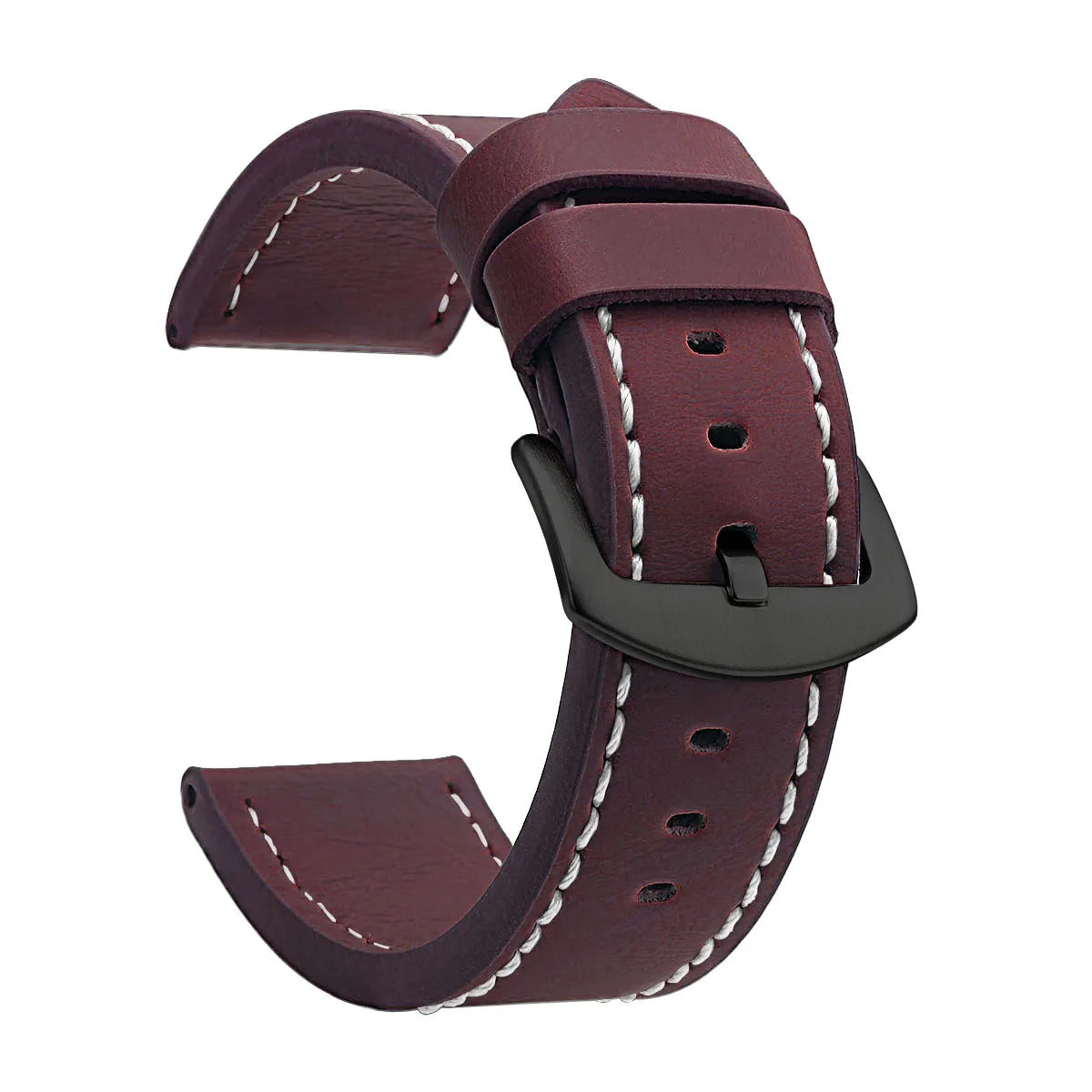 SAMCO Sport Vintage Leder-Uhrenarmband mit Edelstahlschließe – Klassisches Watchband 18 / 20 / 22 / 24 mm für Armbanduhren