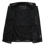 Herren Biker Lederweste aus echtem Rindsleder – Slim Fit Motorrad Weste im Sons of Anarchy Stil, Ärmellose Zipper-Weste für Frühjahr & Herbst