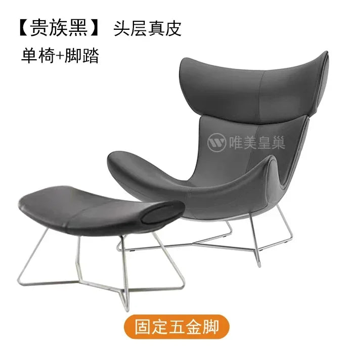 Ergonomischer Designer-Ledersessel im nordischen Stil – Moderner Relax- & Wohnzimmerstuhl mit Komfortschaum für stilvolles Wohnen