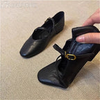 BAIMUYING Mary Jane Damen 2025 – Retro Flats aus Kunstleder mit Runder Zehenpartie, Bequeme Alltagsschuhe für Frühling und Sommer