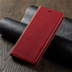 Dünne Wildleder Leder Wallet Hülle für iPhone – Slim Flip Case mit starkem Magnet & Kartenfächern für iPhone 5S bis iPhone 17 Pro Max
