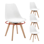 WOLTU Esszimmerstühle 4er-Set – Moderne drehbare Dining Chairs aus Kunstleder & Massivholz, gepolstert für Küche & Wohnzimmer