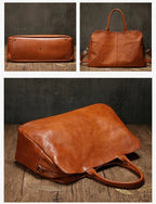 PNDME Vintage Leder Reisetasche aus echtem Rindsleder - Bolsa grande para viajes de fin de semana y al aire libre con primera capa de piel de vaca para mujeres y hombres 