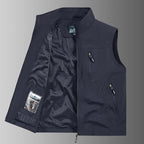 Herren Lederweste für Herbst & Winter – Winddichte, warme Outdoor Weste mit weichem Plüschfutter, komfortable Freizeit- & Sportweste