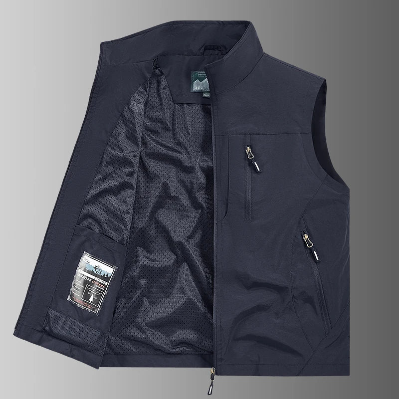 Herren Lederweste für Herbst & Winter – Winddichte, warme Outdoor Weste mit weichem Plüschfutter, komfortable Freizeit- & Sportweste