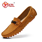 YRZL Herren Wildleder Loafer – Weiche Driving Mokassins en cuir véritable, Slip-On Flats en Übergrößen bis 48 