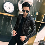 Coat Korean Style Male Leather Blazer Single Breasted Spring Clothes Men's Suit Jackets Luxury Designer High Quality Simple New