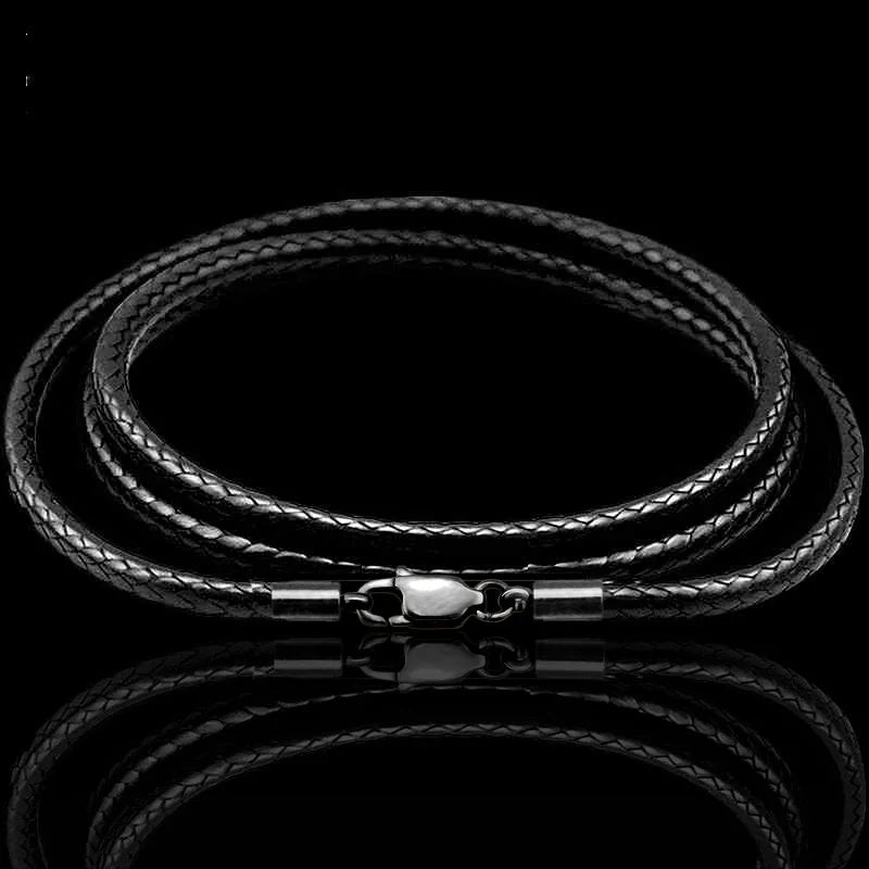 Gewachste Lederkordel Halskette mit Edelstahl-Karabiner – Robuste Seilkette für Anhänger, Unisex Snake Collar 40–70 cm