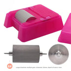 Quadratisches Lederkanten-Farbroller Set - Profi Oil Edge Box Werkzeug mit Zahnrädern für saubere Lederkanten (Rosé-Rot) 