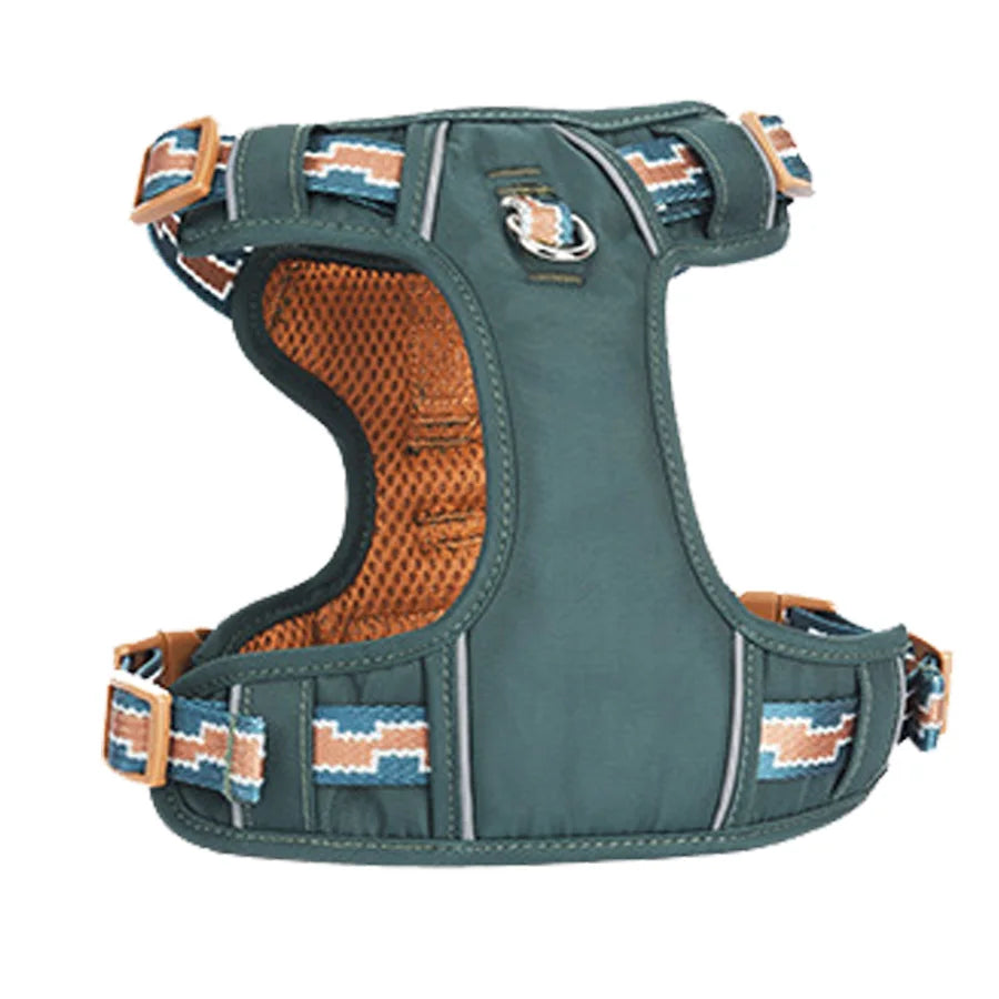 OODUDUOO No-Pull Hundegeschirr mit Reflexstreifen – Gepolstertes, ausbruchsicheres Hundegeschirr mit Leine für mittelgroße Hunde