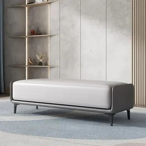 Luxuriöser Leder Sitzhocker & Bettbank im italienischen Stil – Moderne Ottoman Bench für Schlafzimmer, Wohnzimmer & Ankleide (120 cm)