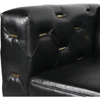 Mid-Century Chesterfield Sofa aus Kunstleder – Moderner 3-Sitzer Ledersofa mit gepolsterten Sitzkissen & stabilem Holzrahmen