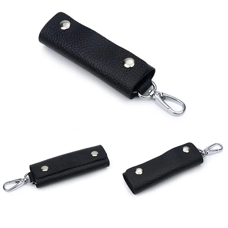 Herren Schlüsselmäppchen aus Echtleder – Kompakte Keychain Geldbörse mit Reißverschluss, multifunktionaler Organizer im modernen Design