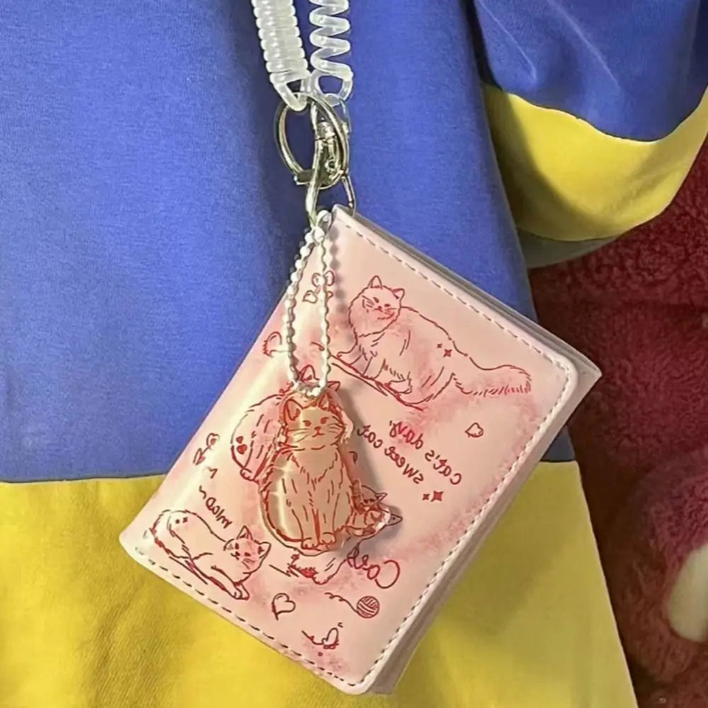 ISKYBOB Damen Geldbörse aus PU-Leder – Graffiti Katzen Design, Kartenhalter &amp; Münzfach mit Diebstahlschutz, kompakte Wallet 