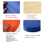 Rundes Sitzkissen aus Kunstleder – Wasserdichtes 35D Hochelastic-Schaum Sitzpolster für Stuhl, Sofa & Boden