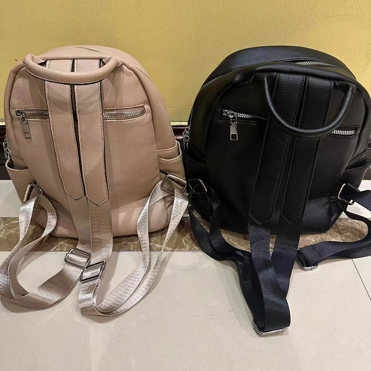 Personalisierter Damen PU Leder Rucksack – Bestickter Fashion Backpack mit Namen, kompakt & stilvoll für Alltag & Outdoor