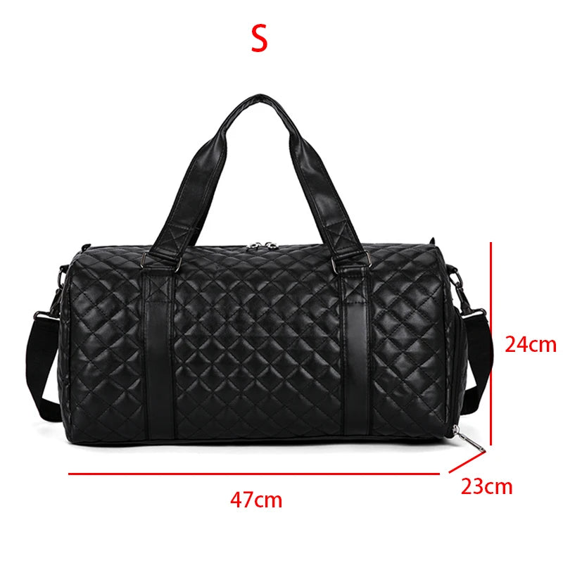 OLN Bolsa de deporte para mujer y unisex con cuero de PU – Bolsas de fitness, de viaje y de lona con opciones para llevar, bandoleras y bolsos cruzados