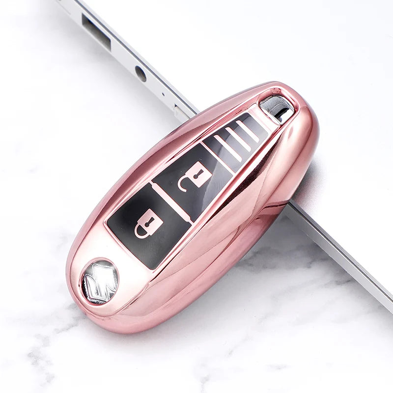 TPU Leder Autoschlüssel Hülle für Suzuki – Smart Key Cover mit Schlüsselanhänger für Baleno, Swift, Vitara, SX4 S-Cross, Ertiga & mehr