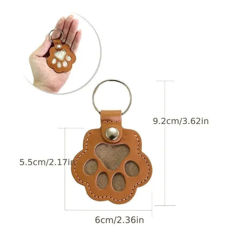 Leder Tierhaar Erinnerungs-Schlüsselanhänger – Emotionales Keepsake Keychain & Gedenk-Bag-Charm für Hunde- & Katzenliebhaber