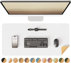 YSAGi Doppelseitige Leder Schreibtischunterlage – Große Wasserdichte Desk Mat mit Eco-Kork, Rutschfeste Schreibtischauflage & Mauspad für Büro und Zuhause