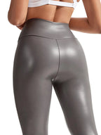 FITTOO Damen Winter Lederleggings High Waist – Skinny Push-Up PU Leggings mit Samt-Innenfutter & Stretch