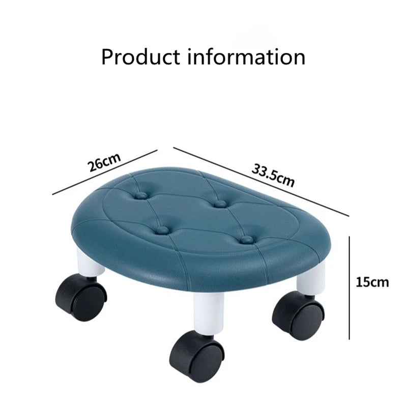 Niedriger Lederhocker mit Rollen – Runder Schuhwechselstuhl mit extra dicker Polsterung, wasserfest & mobil für ZuhauseNiedriger Lederhocker mit Rollen – Runder Schuhwechselstuhl mit extra dicker Polsterung, wasserfest & mobil für Zuhause