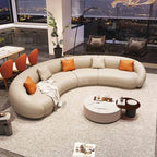 Luxuriöses Apartment Leder Sofa im italienischen Vintage-Stil – Canapé de salon design confortable en cuir véritable &amp; Holz